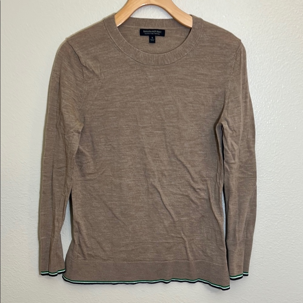 Banana Republic Wool Tan Crewneck Sweater